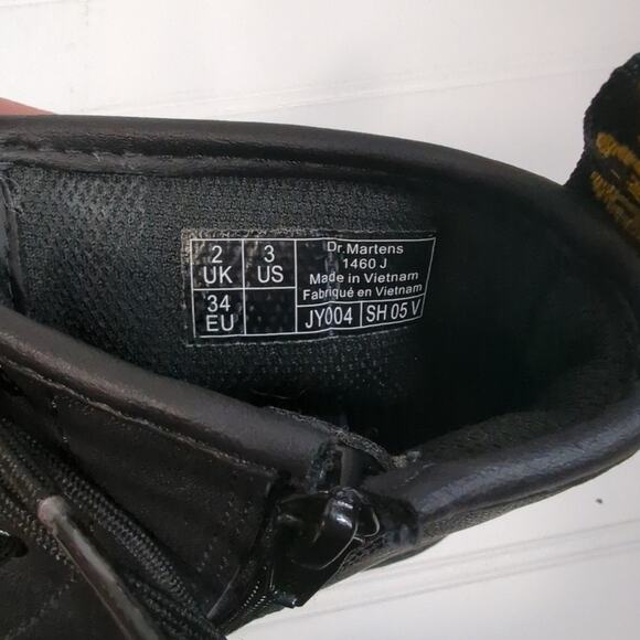 Dr. Martens 1460 Boot Black Kids 3 Lace Up Zip Up - Picture 7 of 9